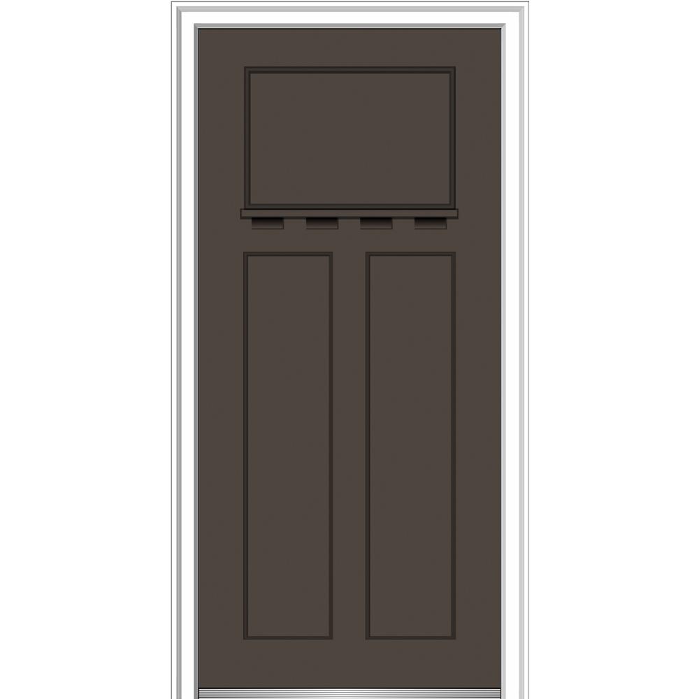 MMI Door 32 In. X 80 In. Shaker Right-Hand Craftsman 3-Panel Painted ...