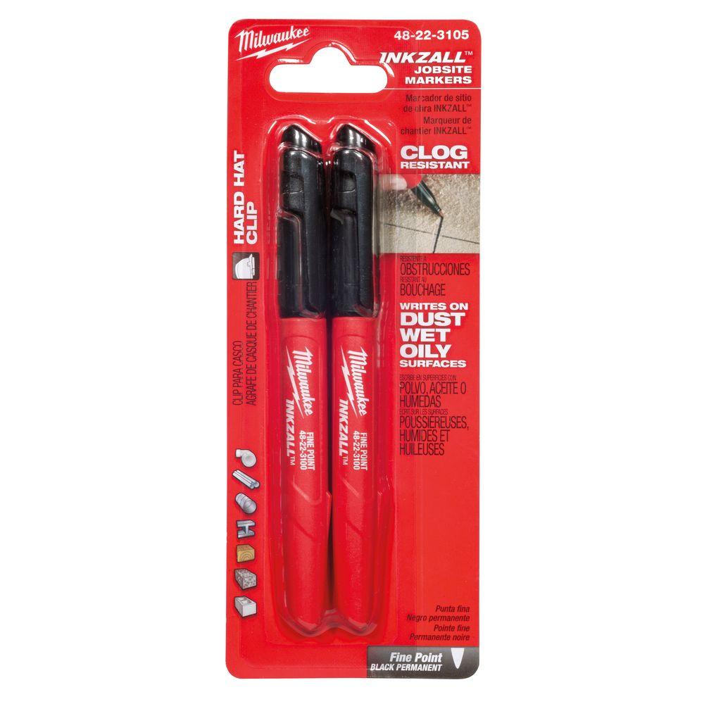 Inkzall Fine Point Black Marker (2-Pack)