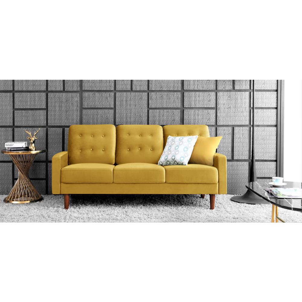 Us Pride Furniture Kelleher Tufted Velvet Fabric Sofa Golden
