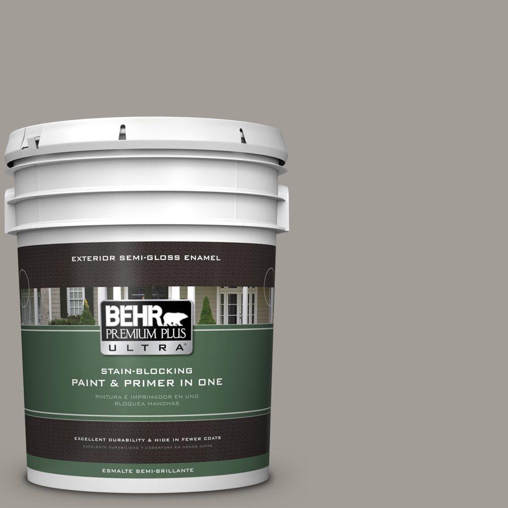 BEHR Premium Plus Ultra 5-gal. #PPU18-15 Fashion Gray Semi-Gloss Enamel ...