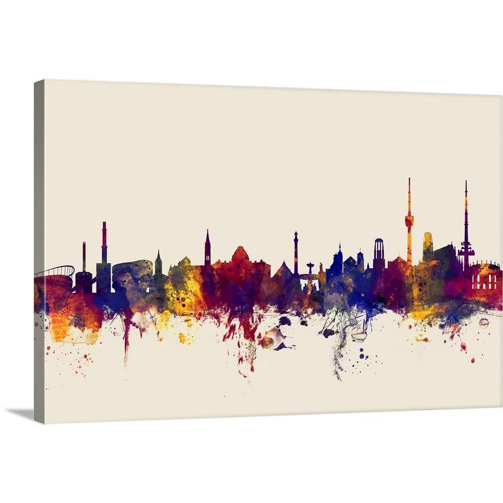 Albany New York Watercolor Skyline Wall Art Home Decor Poster UNFRAMED