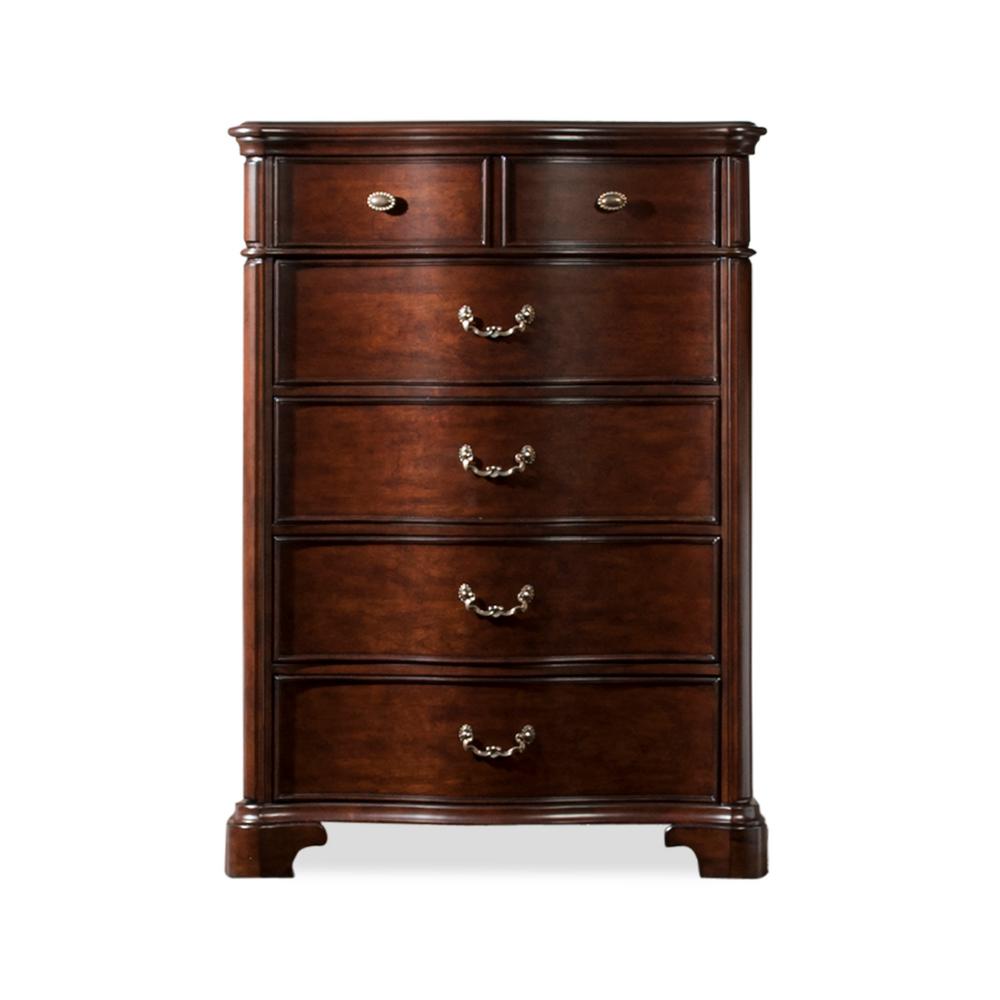 Dark Cherry Dressers Chests Bedroom Furniture The Home Depot Tomlyn Dark Cherry 6 Drawer Chest