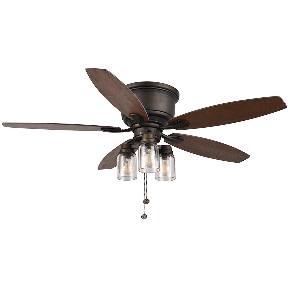 Hampton Bay Stoneridge 52 In Led Indoor Outdoor Bronze Hugger