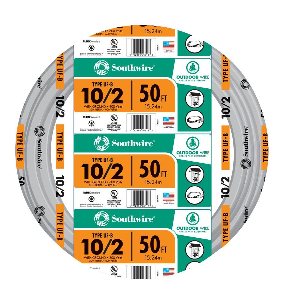 10 2 Wire >> Southwire 50 Ft 10 2 Gray Solid Cu Uf B W G Wire 10 2 Wire >> Southwire 50 Ft 10 2 Gray Solid Cu Uf B W G Wire