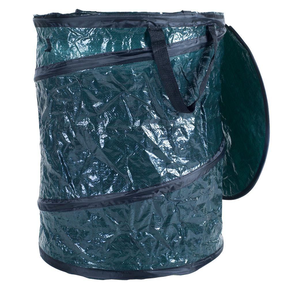 Texsport 33 gal. Green Collapsible Utility Bin Trash Can with Lid-75 ...