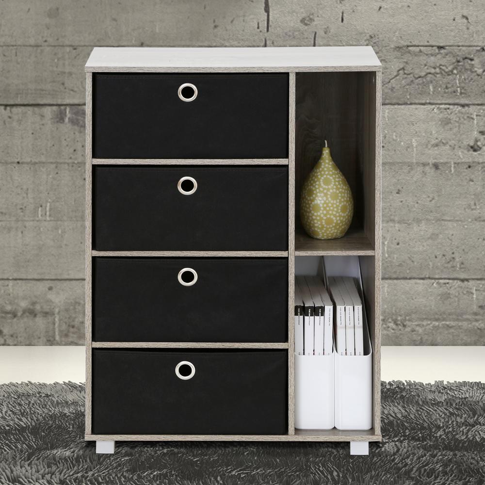 Multipurpose Storage Cabinet in French Oak Grey, French Oak Grey/Black