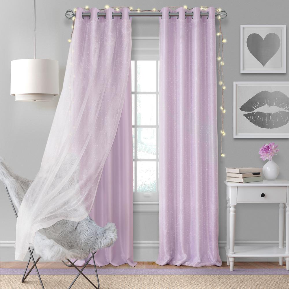 Elrene Home Fashions Aurora Kids Room Darkening Layered Sheer