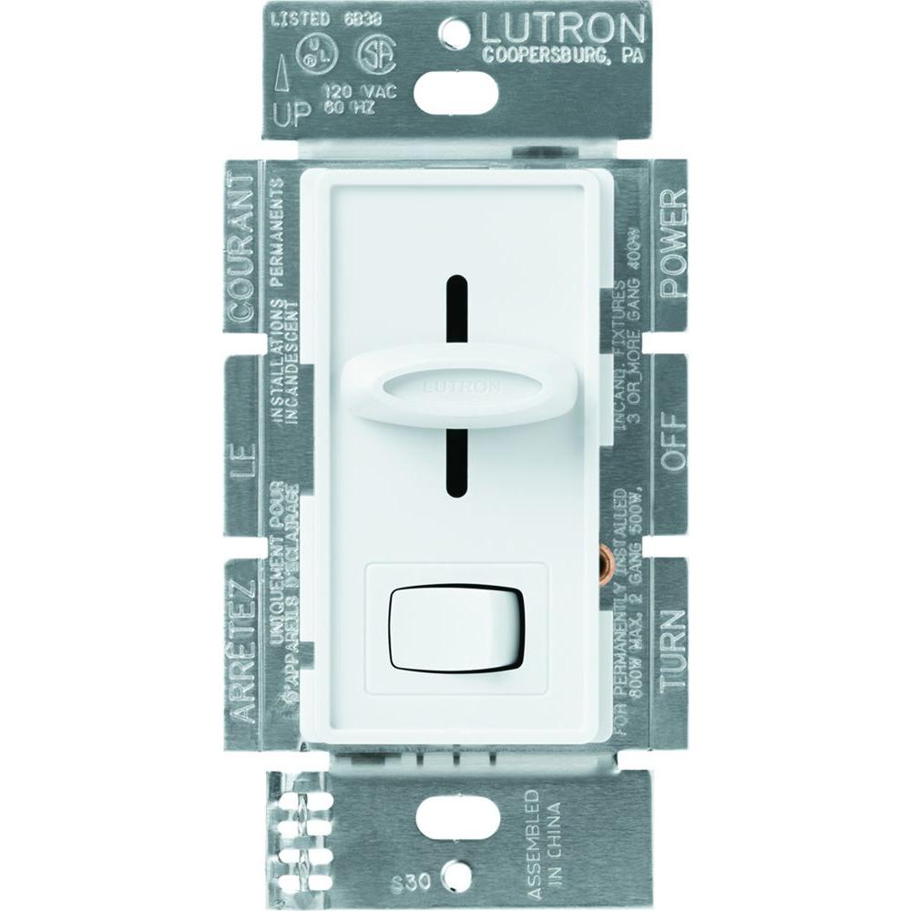 Lutron Skylark 1.5 Amp Single-Pole 3-Speed Slide-to-Off Fan And Light ...