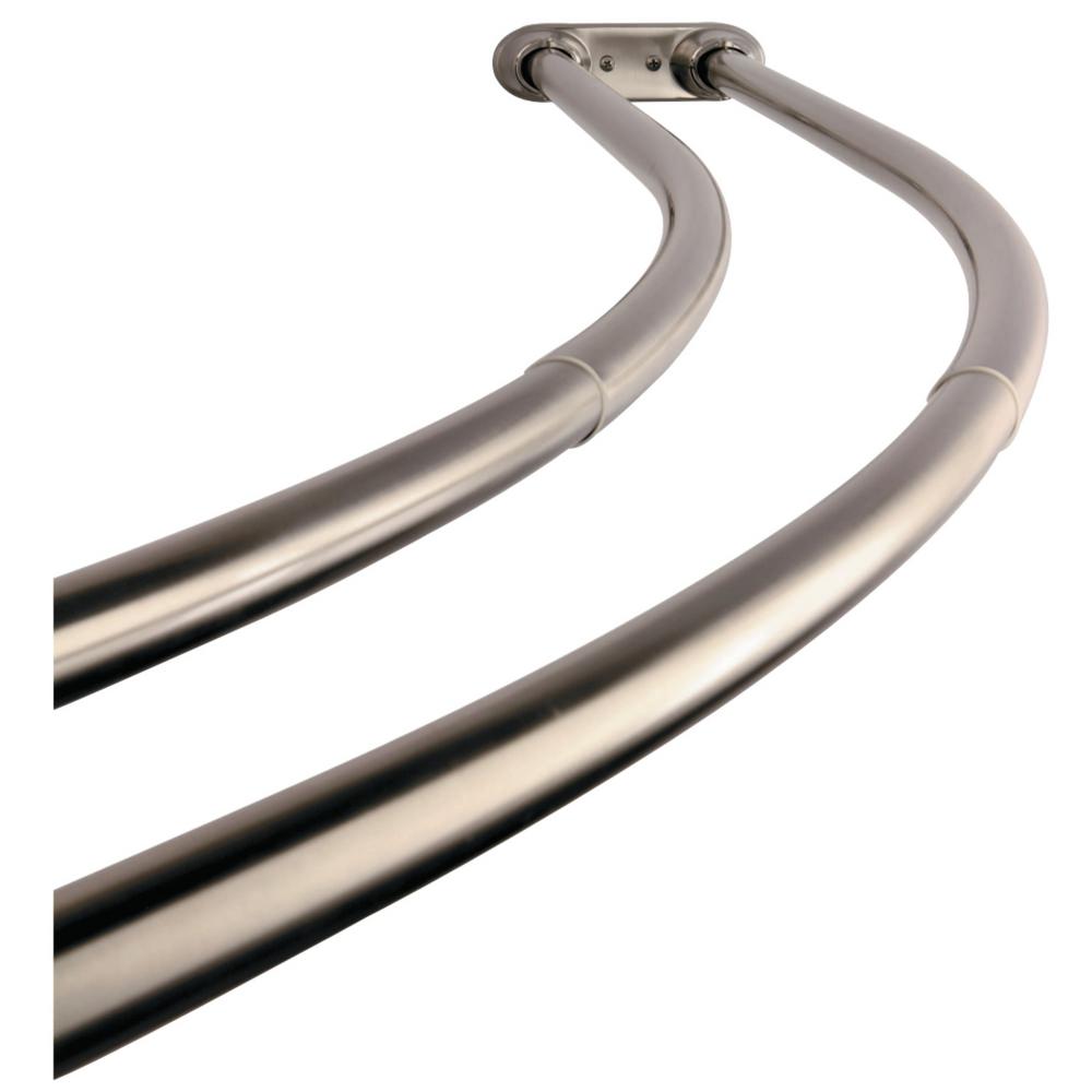 Tension Shower Curtain Rods Accessories The Home Depot Vintage 60 In To 72 Double Curved Shower Curtain Rod