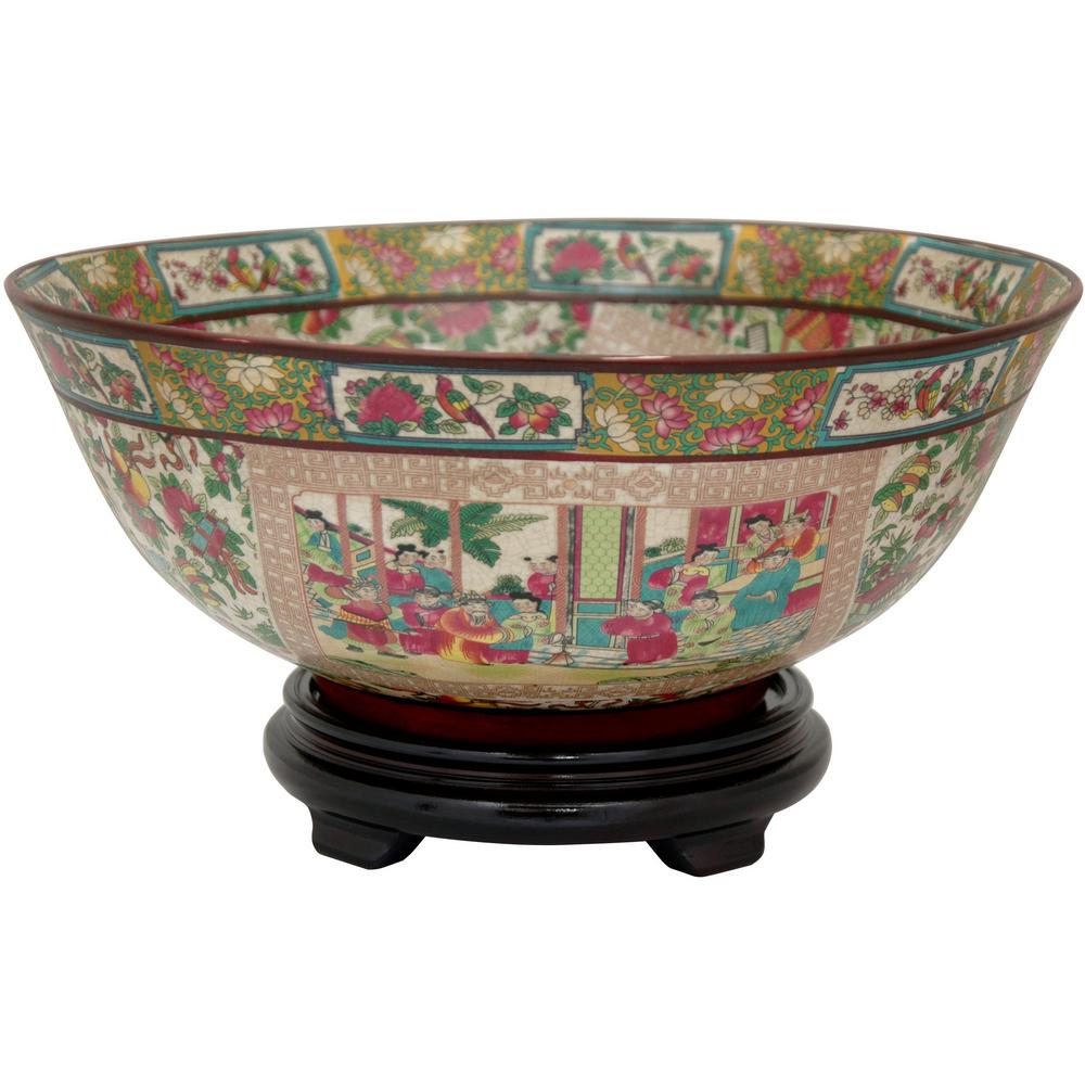 Oriental Furniture 14 In Porcelain Decorative Oriental Furniture 14 In Porcelain Decorative Bowl Red Bw Rmd The Home Depot