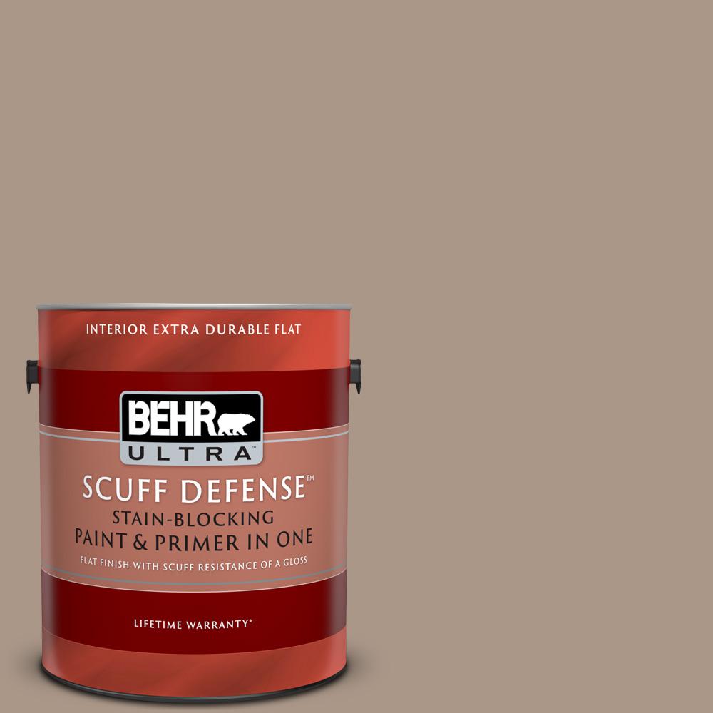 BEHR ULTRA SCUFF DEFENSE 1 Gal. #N230-4 Chic Taupe Extra Durable Flat ...