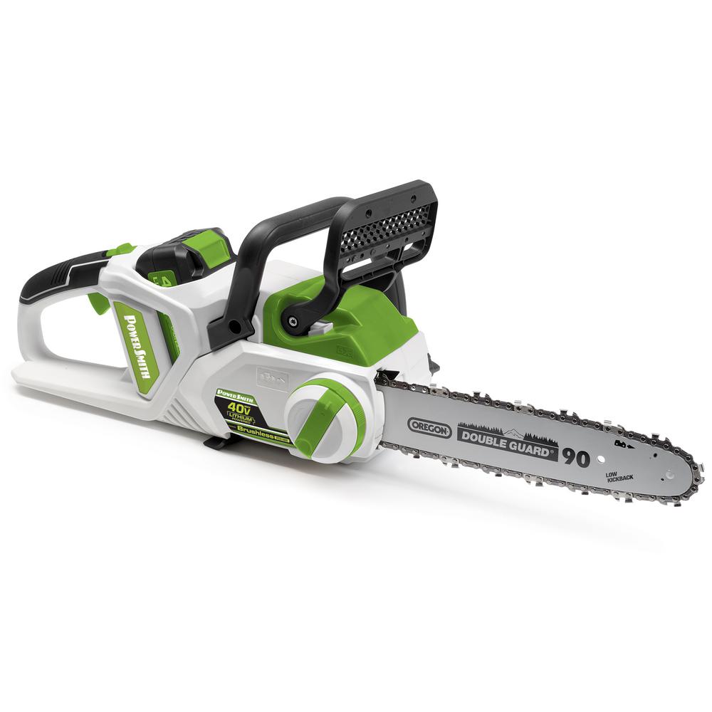 PowerSmith 14 in. 40Volt Lithiumion Cordless Chainsaw with 2.5 Ah