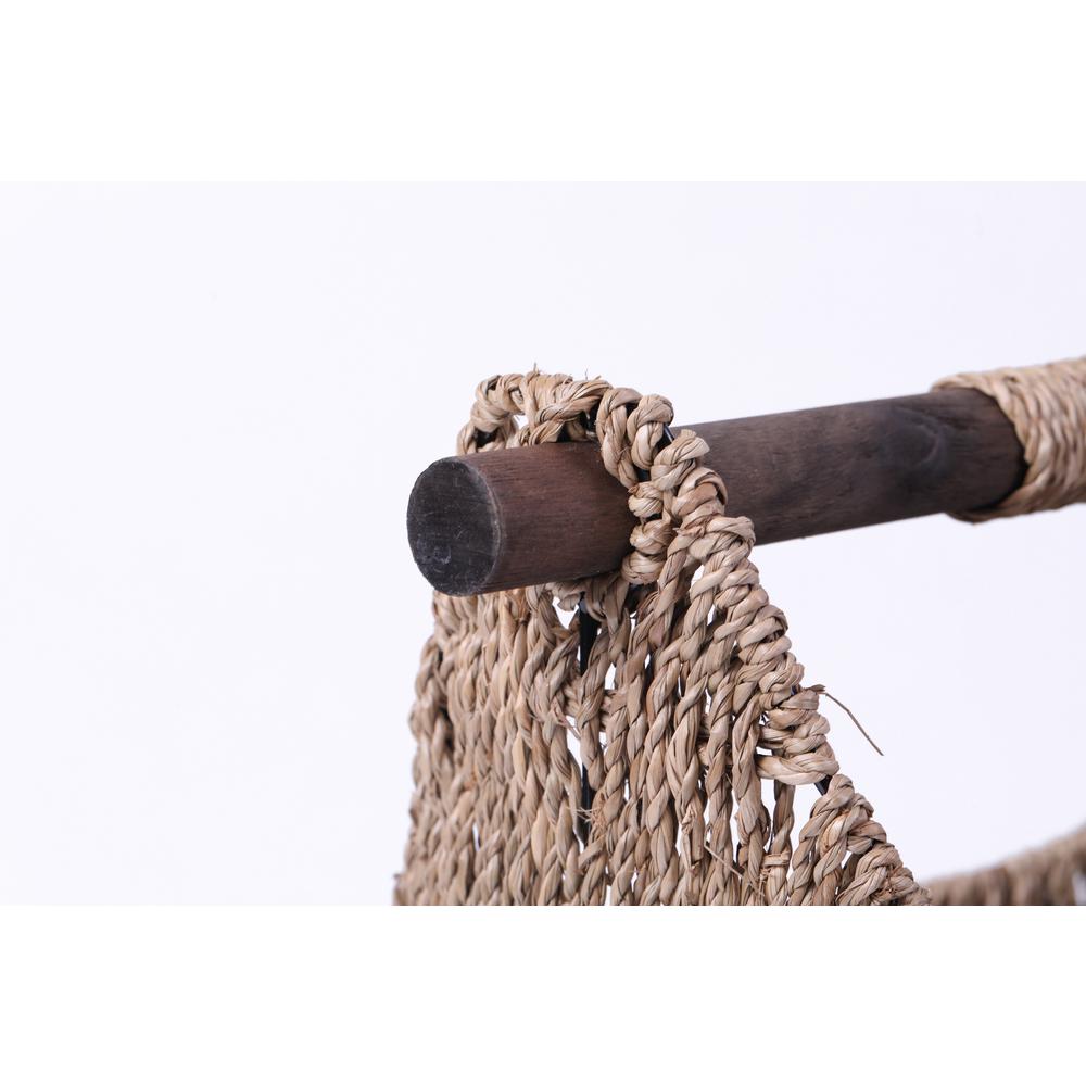 Free Standing Magazine And Toilet Paper Holder Basket With Wooden