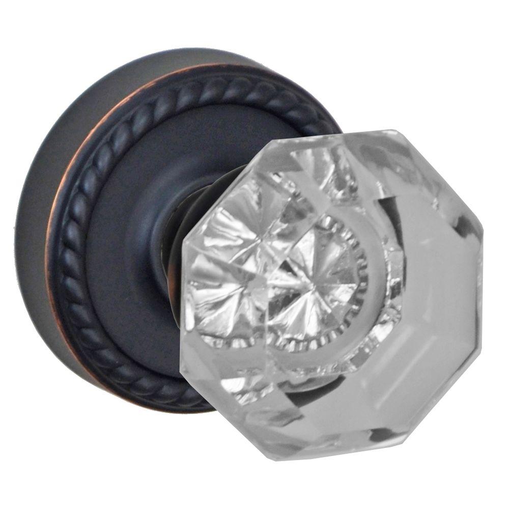 Fusion OilRubbed Bronze Victorian Clear Passage Set Knob with Rope