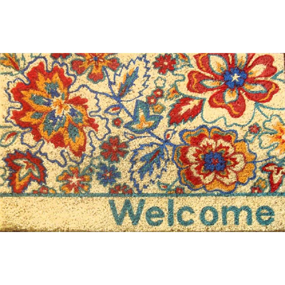 Home Dynamix Fiesta Multi 18 In X 28 In Coir Outdoor Mat 1