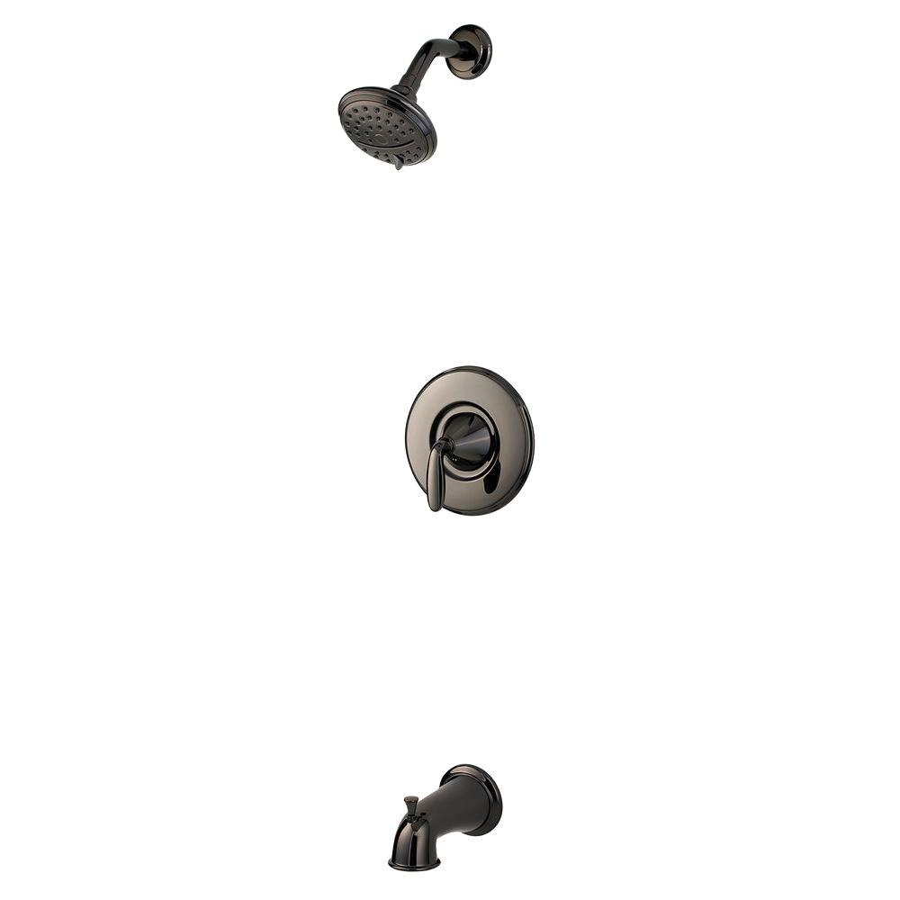 Pfister Pasadena Single Handle 3 Spray Tub And Shower Faucet In   Midnight Chrome Pfister Bathtub Shower Faucet Combos 8p8 Pdmc 64 1000 