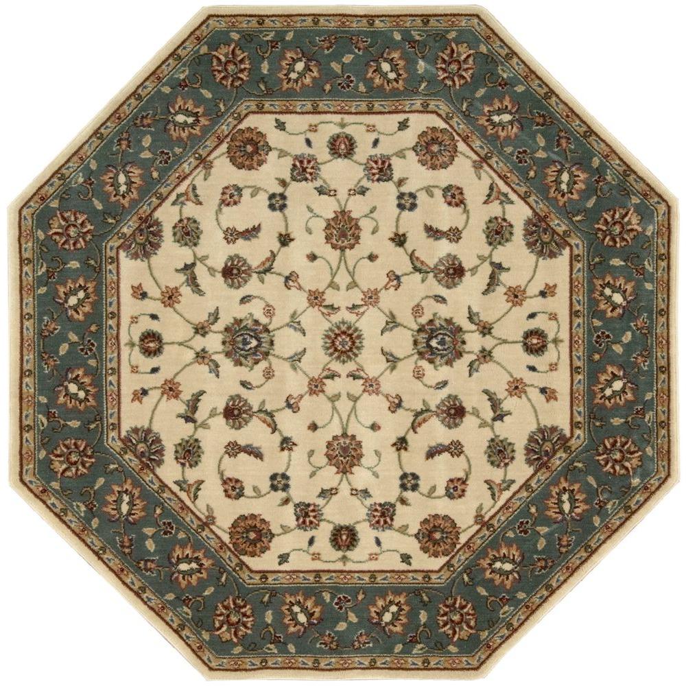 Nourison Firouz Ivory 5 ft. 3 in. Octagon Area Rug695116 The Home Depot