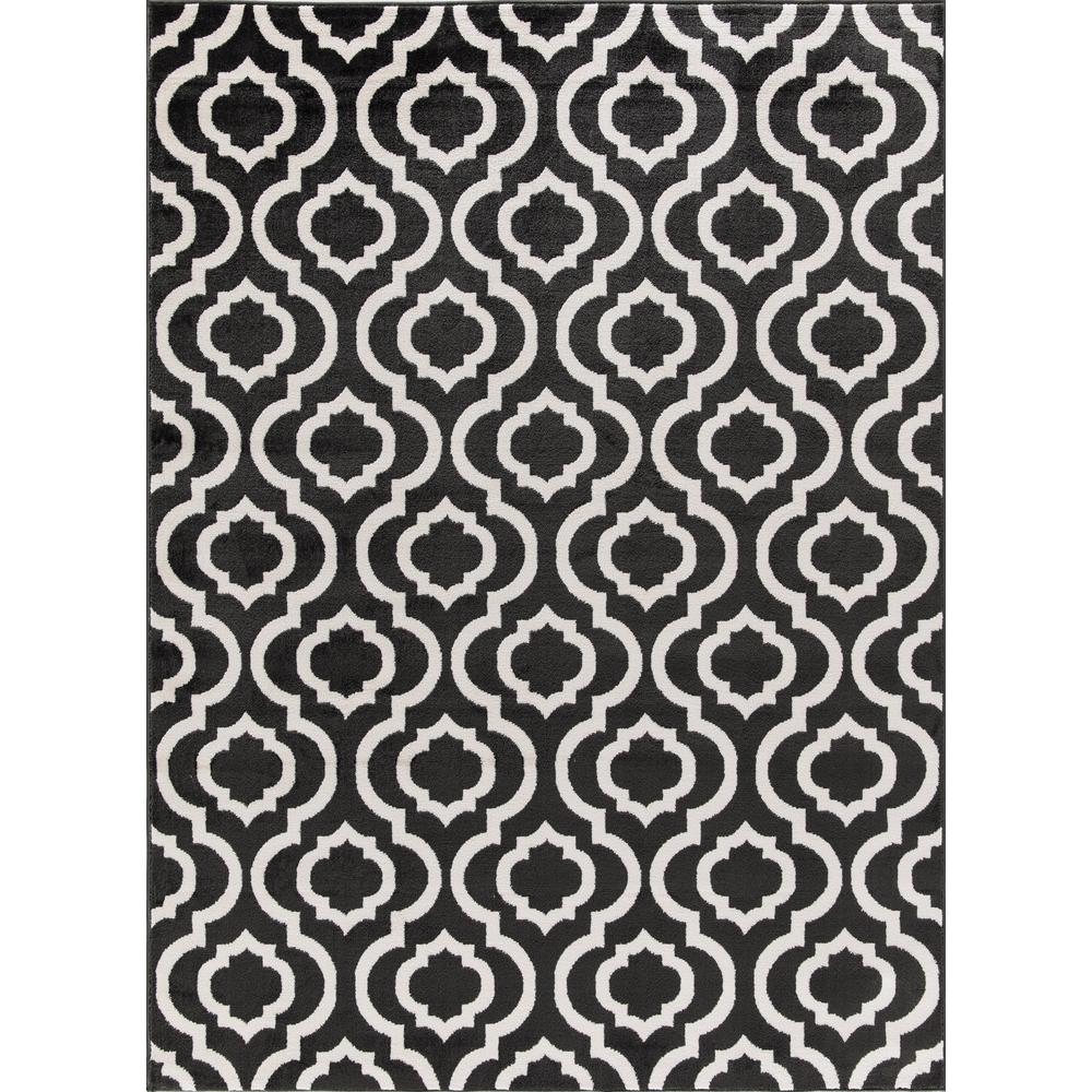 Ottomanson Ultimate Shaggy Contemporary Moroccan Trellis Design Grey 5