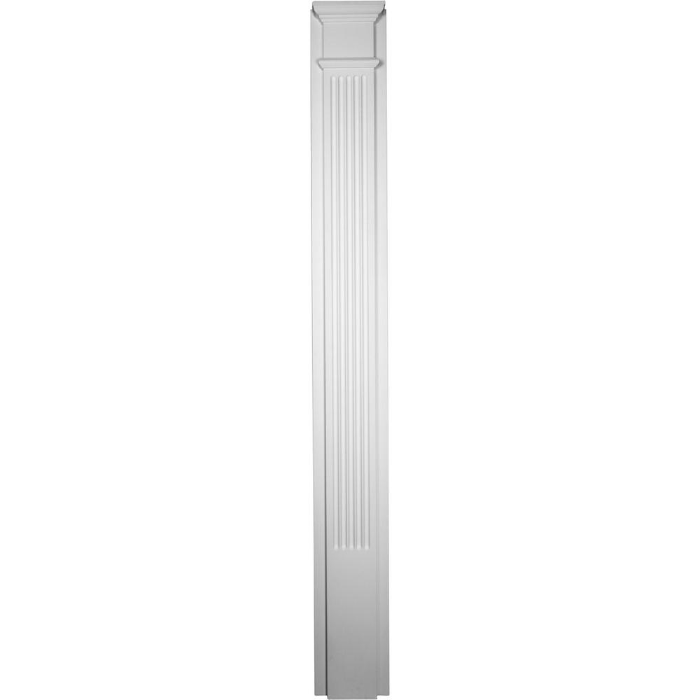 12W x 120H x 2P Factory Primed Ekena Millwork PILP12X120DRP02-2 Two Equal Raised Panel PVC Pilaster w//Decorative Capital /& Base Pair