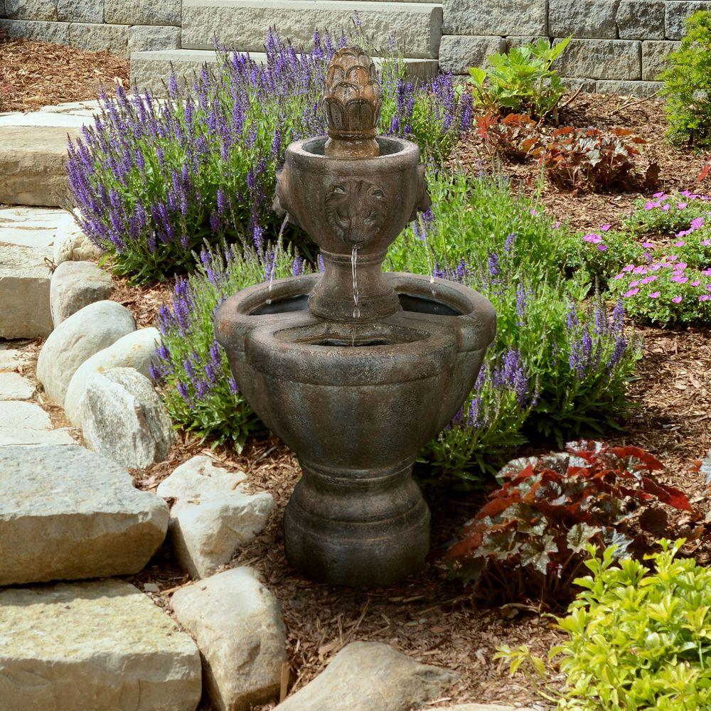 Pure Garden 32 In Lion Head Fountain 50 0005 The Home Depot