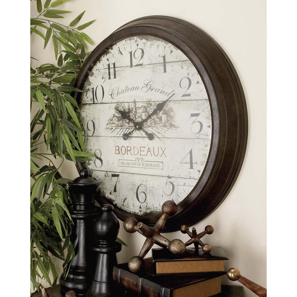 28 inch Vintage Russet Round Wall Clock