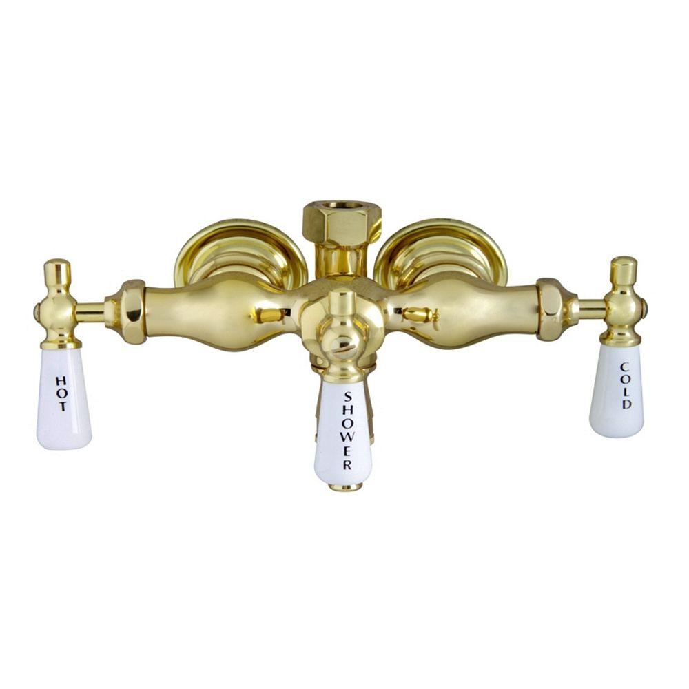 Pegasus 3 Handle Claw Foot Tub Faucet With Old Style Spigot And