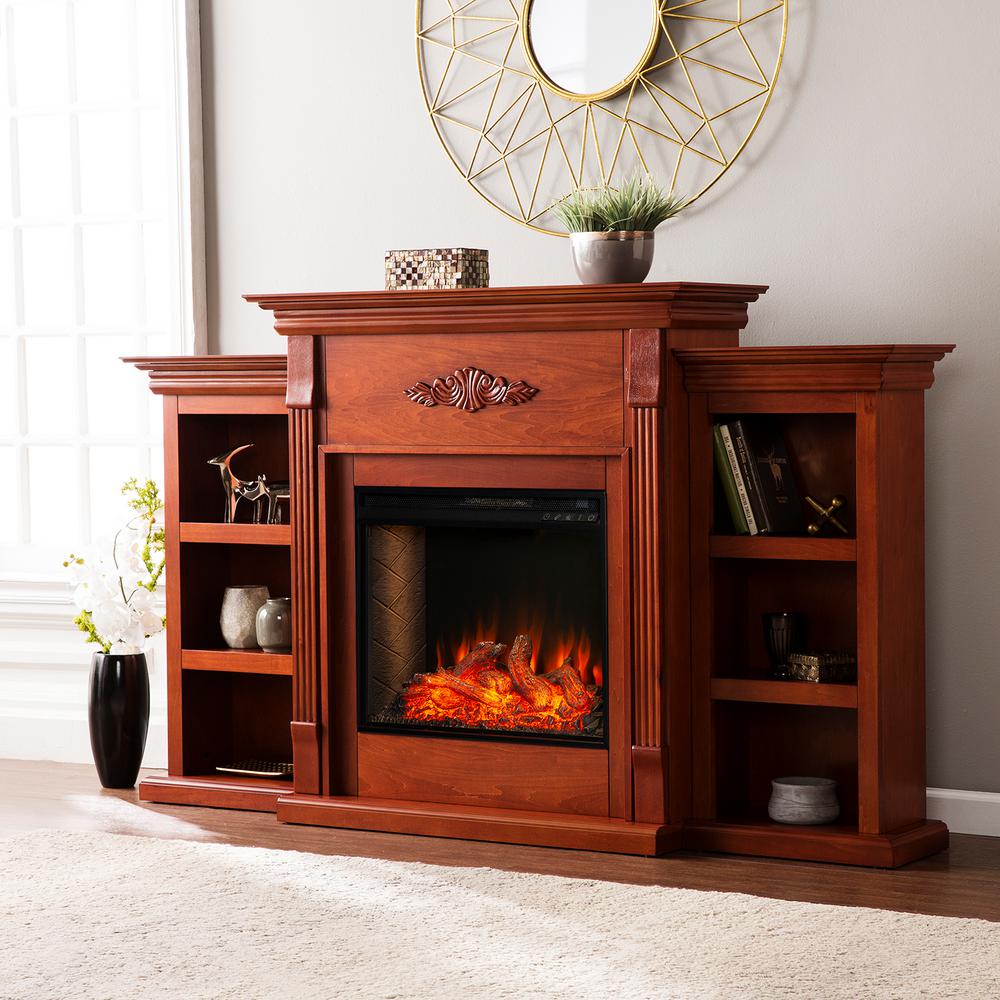 Southern Enterprises Mahogany Electric Fireplaces Fireplaces