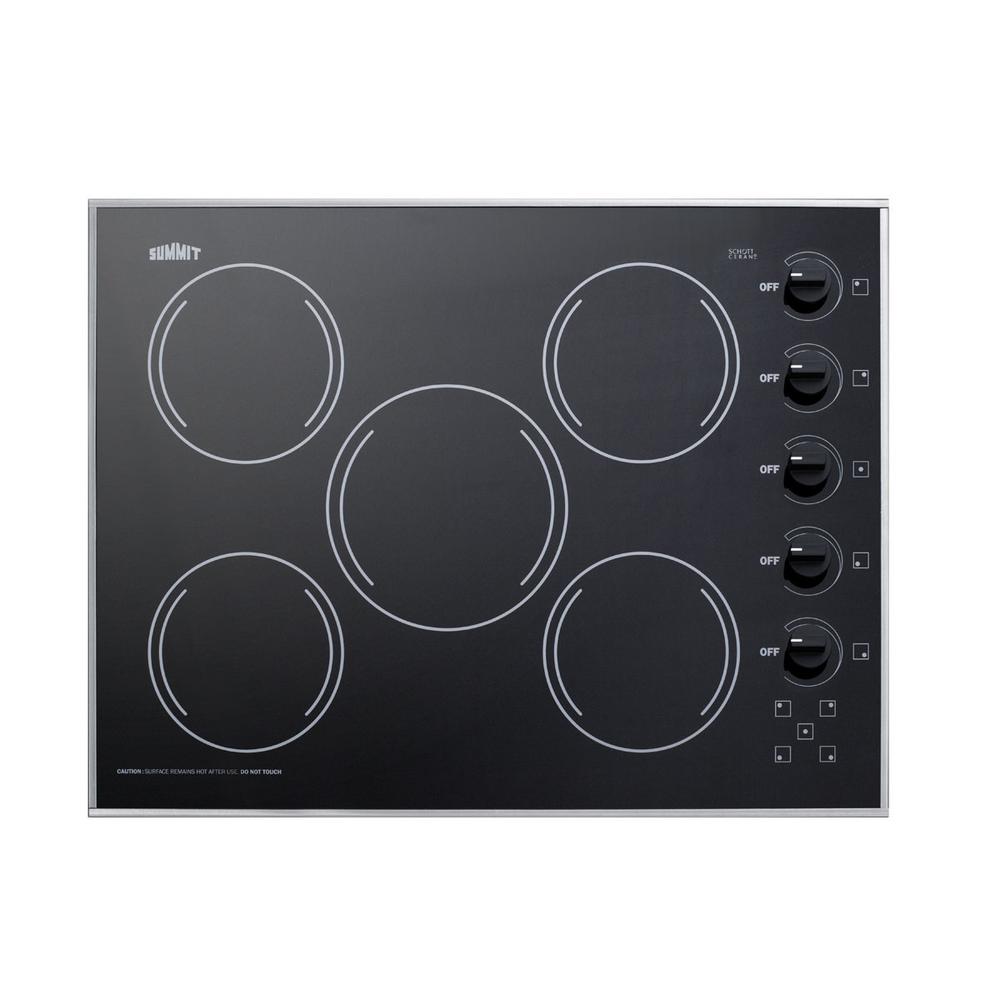 Summit Appliance 27 In Radiant Electric Cooktop In Black With 5