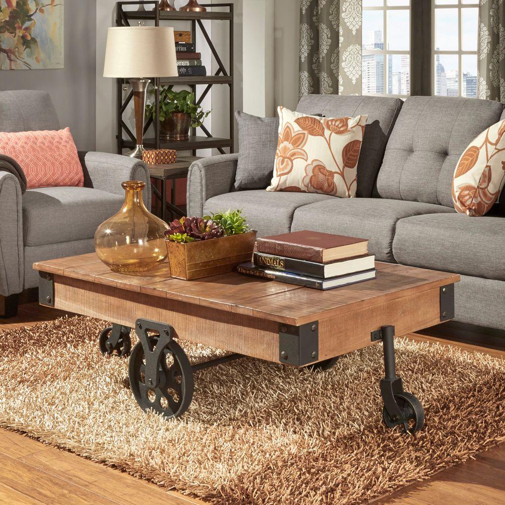 HomeSullivan Grove Place Distressed Mobile Coffee Table