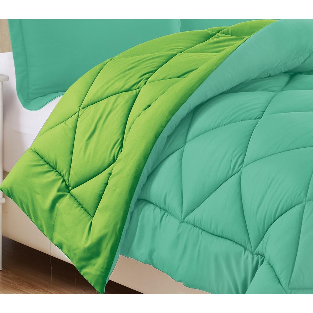 Elegant Comfort 3 Piece Aqua Lime Full Queen Comforter Set Cmf Q