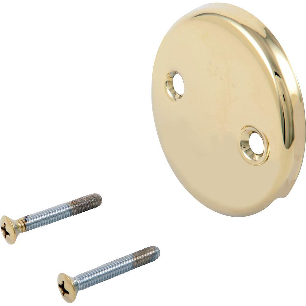 Delta Classic Collection Overflow Plate and Screws in Polished Brass