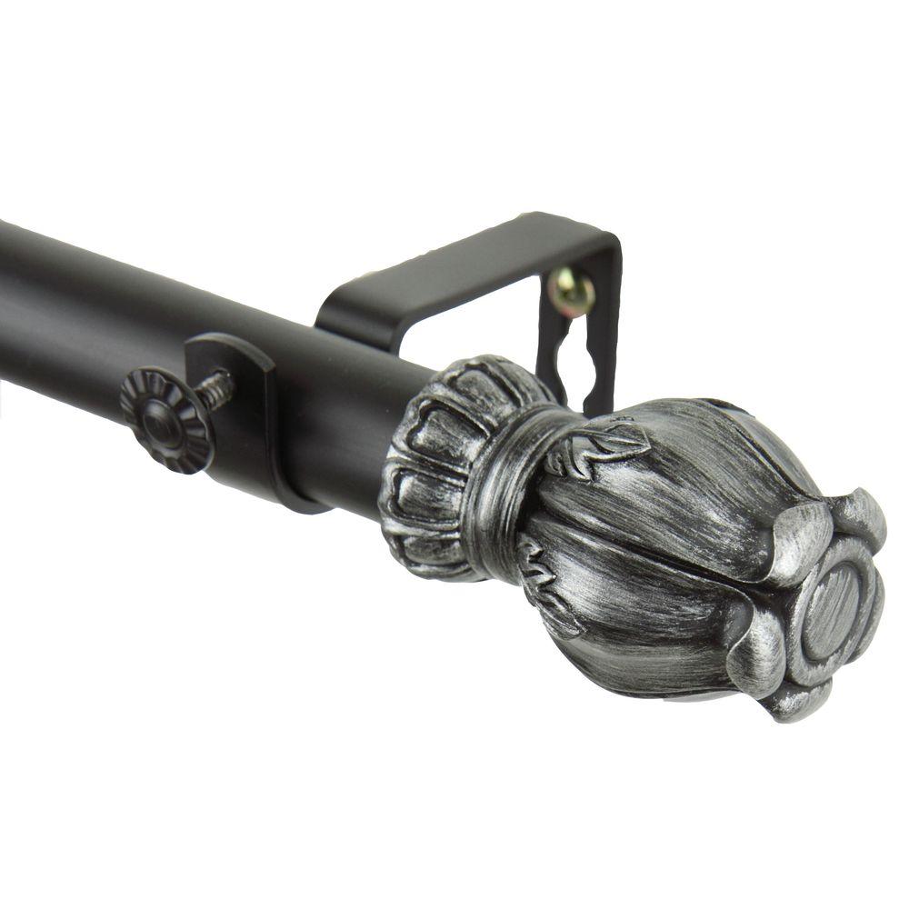 Rod Desyne 120 In 170 1 Regent Curtain Set Black Regent Curtain Rod Set In Black