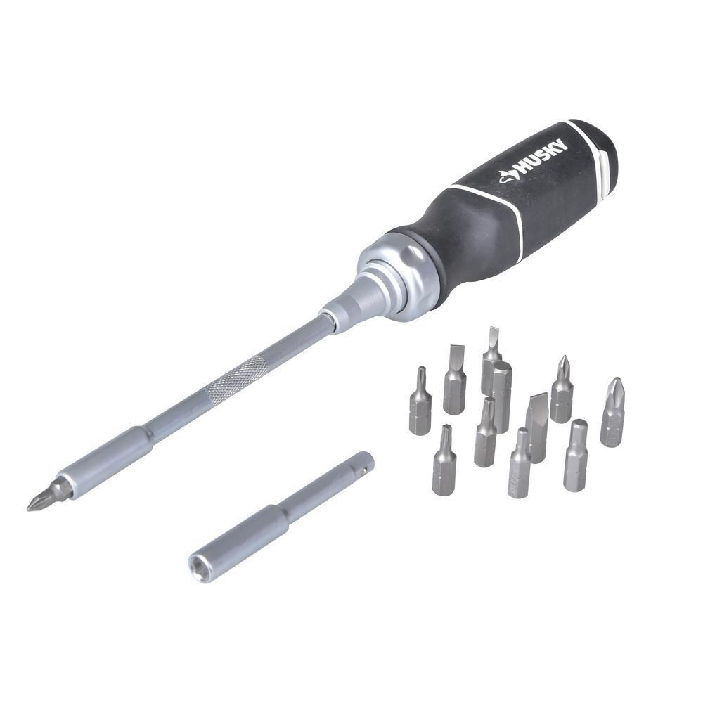 Husky Ratcheting MultiBit Screwdrivers and Bits (15Piece)HD2013007