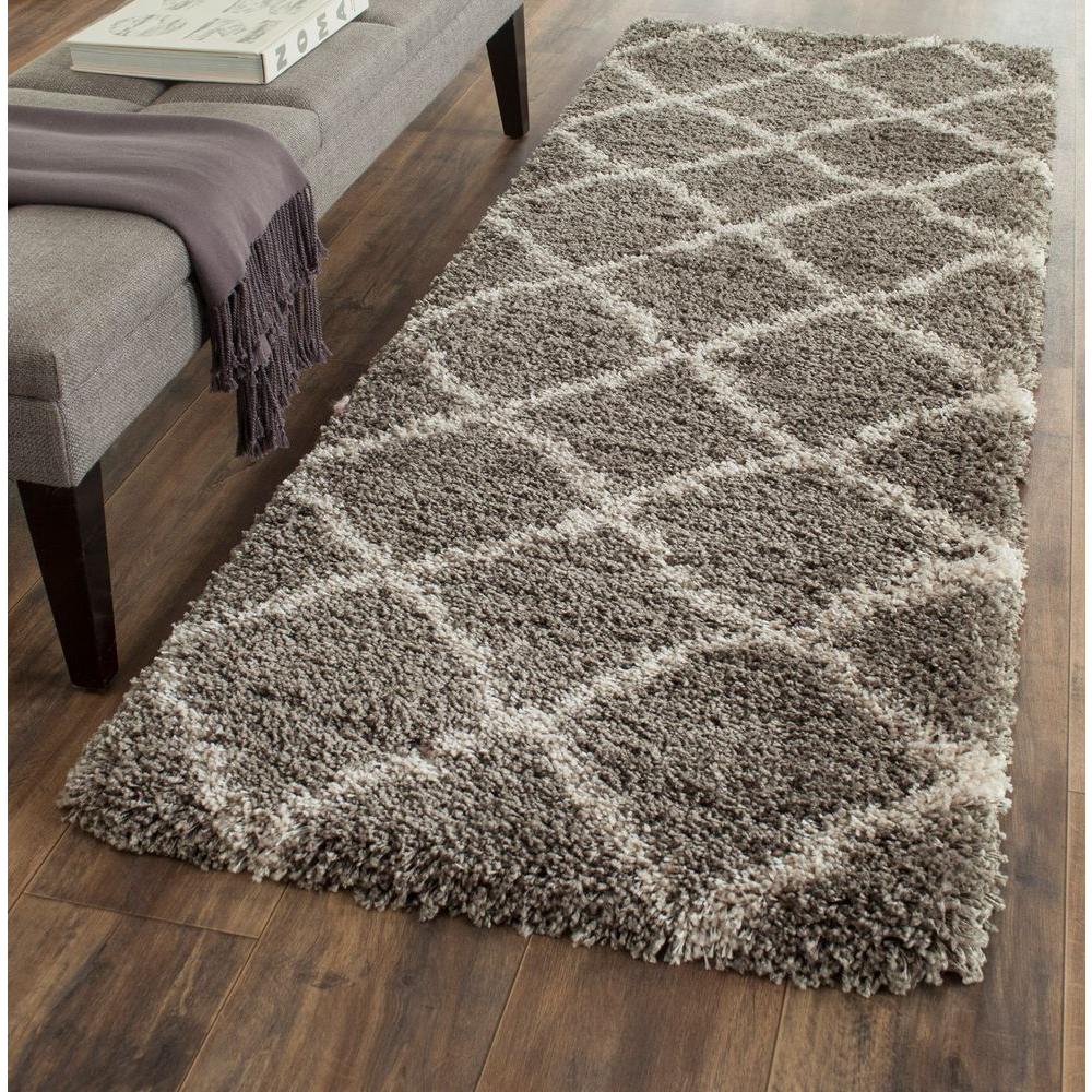 Belize Shag Gray/Taupe Runner Rug 2ft x 7ft 100 Polypropylene No Backing Carpet eBay