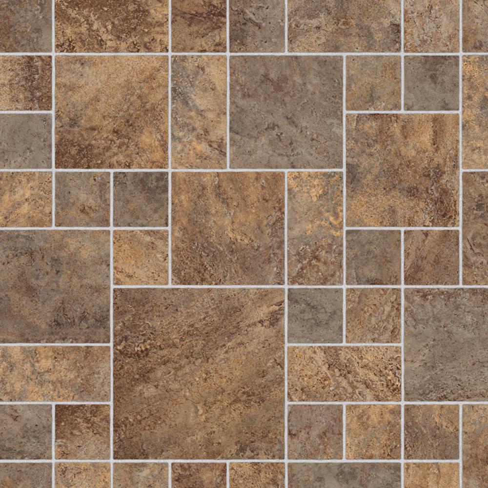 TrafficMASTER Take Home Sample Sandblast Stone Brown Vinyl Sheet 6