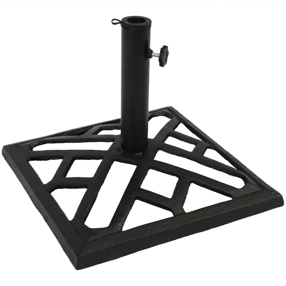 Sunnydaze Decor 17 in. Square Cast Iron Patio Umbrella Base with Modern