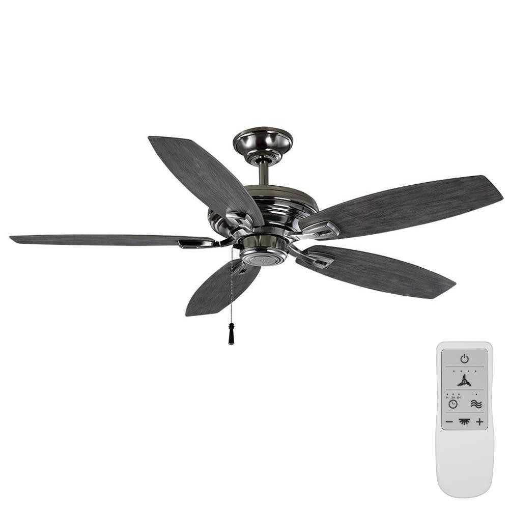 Hampton Bay North Pond 52 in. Indoor/Outdoor Matte Black Ceiling Fan