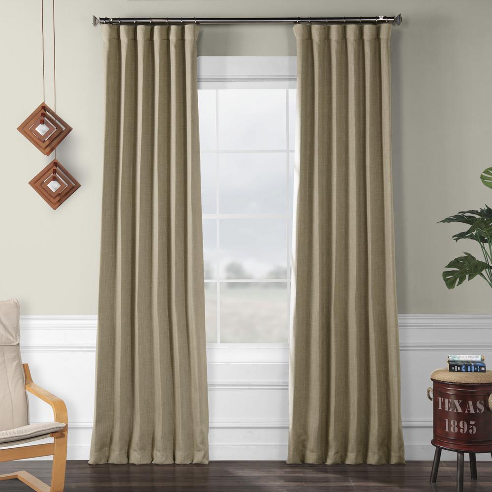 Exclusive Fabrics & Furnishings Nomad Tan Beige Faux Linen Blackout