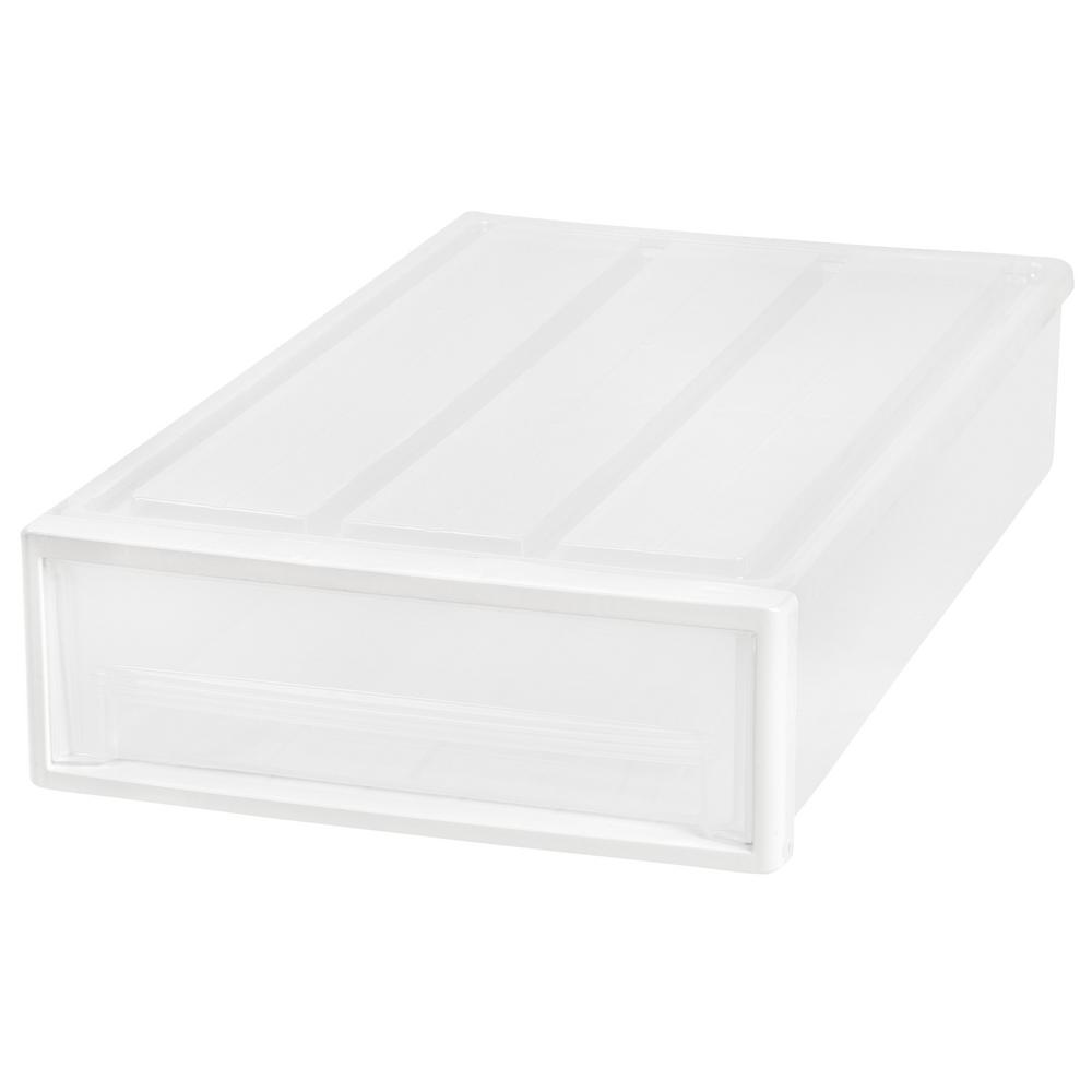 IRIS 46 Qt. Underbed Storage Box in Clear130202 The Home Depot
