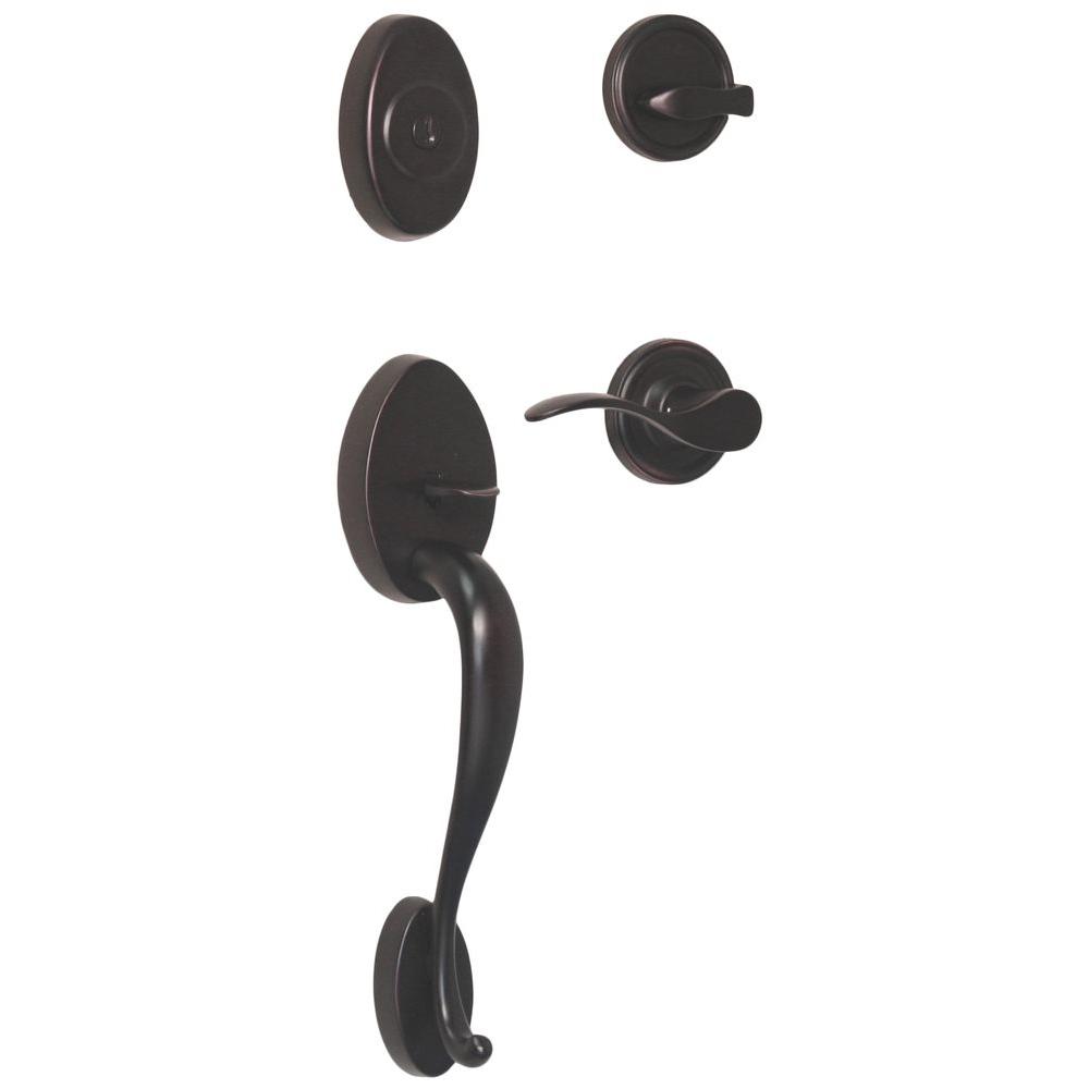 Weslock Traditionale Single Cylinder OilRubbed Bronze RightHand Lexington Door Handleset with