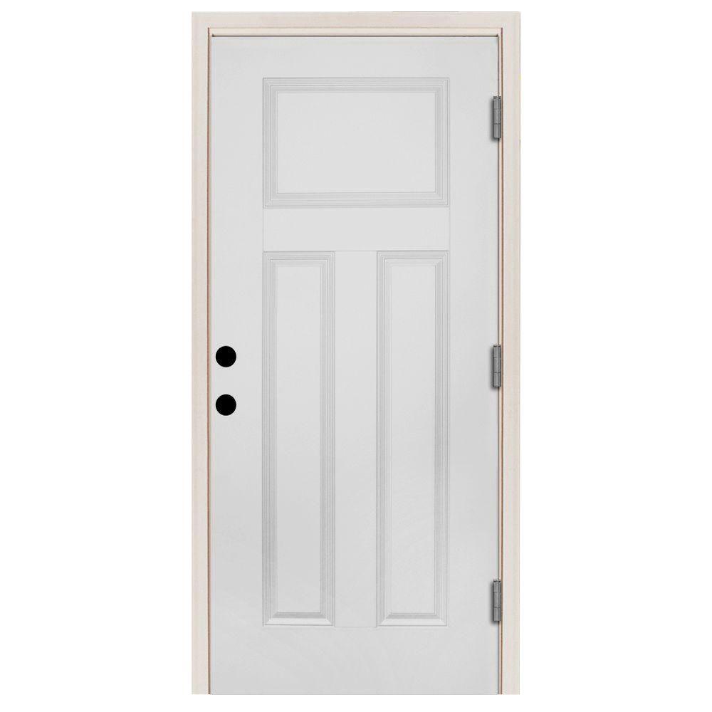 Steves Sons 32 In X 80 In Premium 3 Panel Primed White Steel