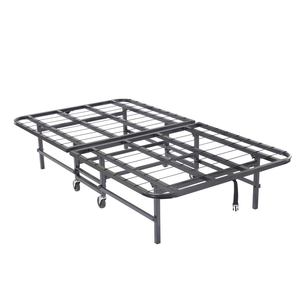 Signature Home Black Heavy Duty Metal Twin Platform Folding Bed Black Heavy Duty Metal Twin Platform Folding Bed Frame