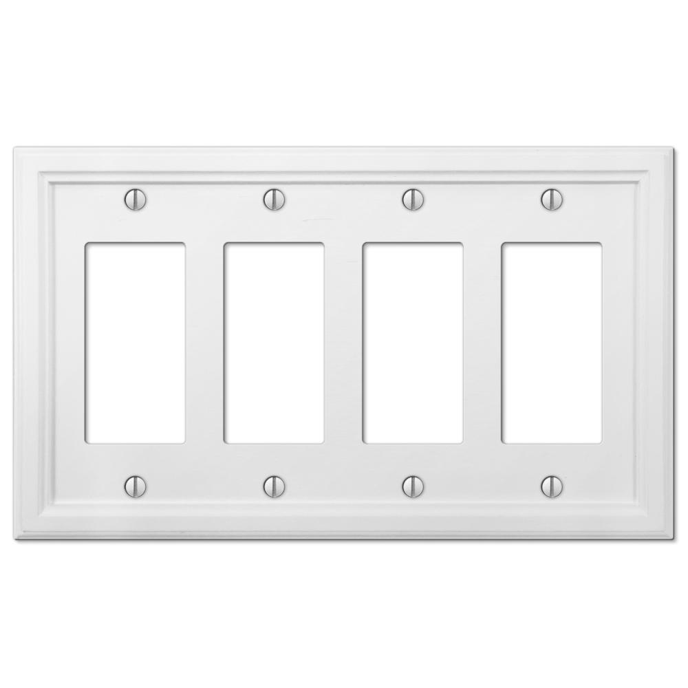 Amerelle Elly 4 Decora Wall Plate, White4052R4W The Home Depot