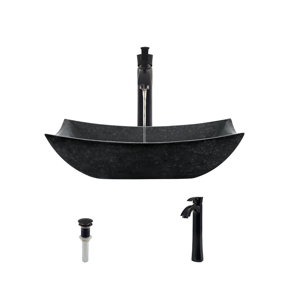 Avanity Stone Vessel Sink in Black with Rough ExteriorSVE510RBK The