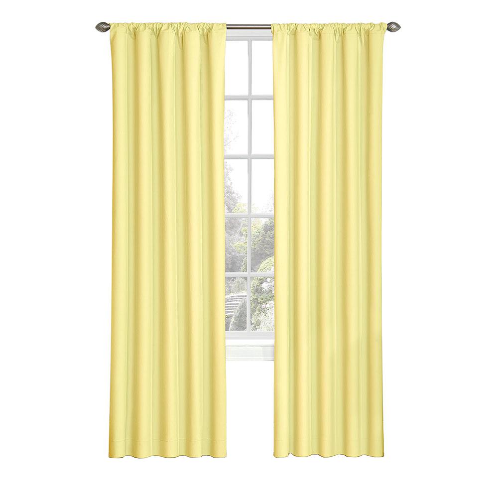 Eclipse Kids Microfiber Blackout Window Curtain Panel In Yellow