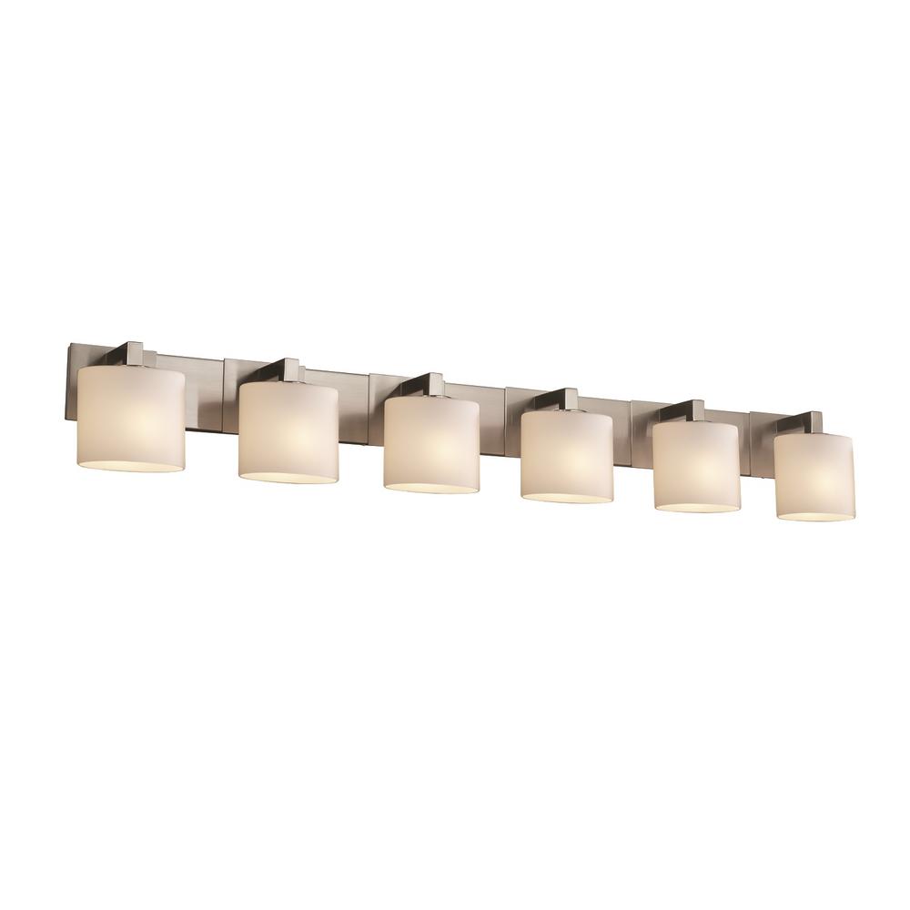 Justice Design Fusion Modular 6-Light Brushed Nickel Bath Light with ...