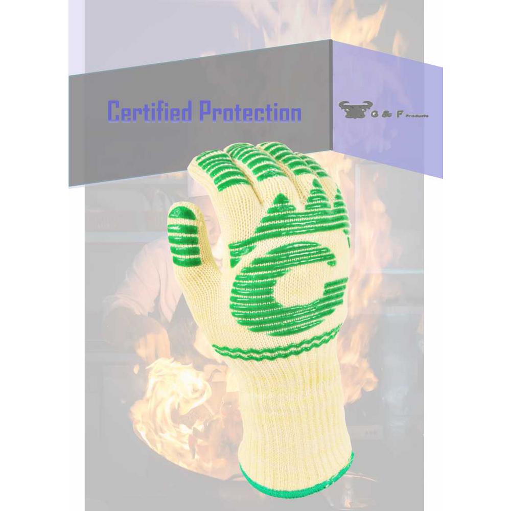 BBQ Gloves 13Inch Extra Long Cuff Oven Gloves Large G & F 1683L Dupont