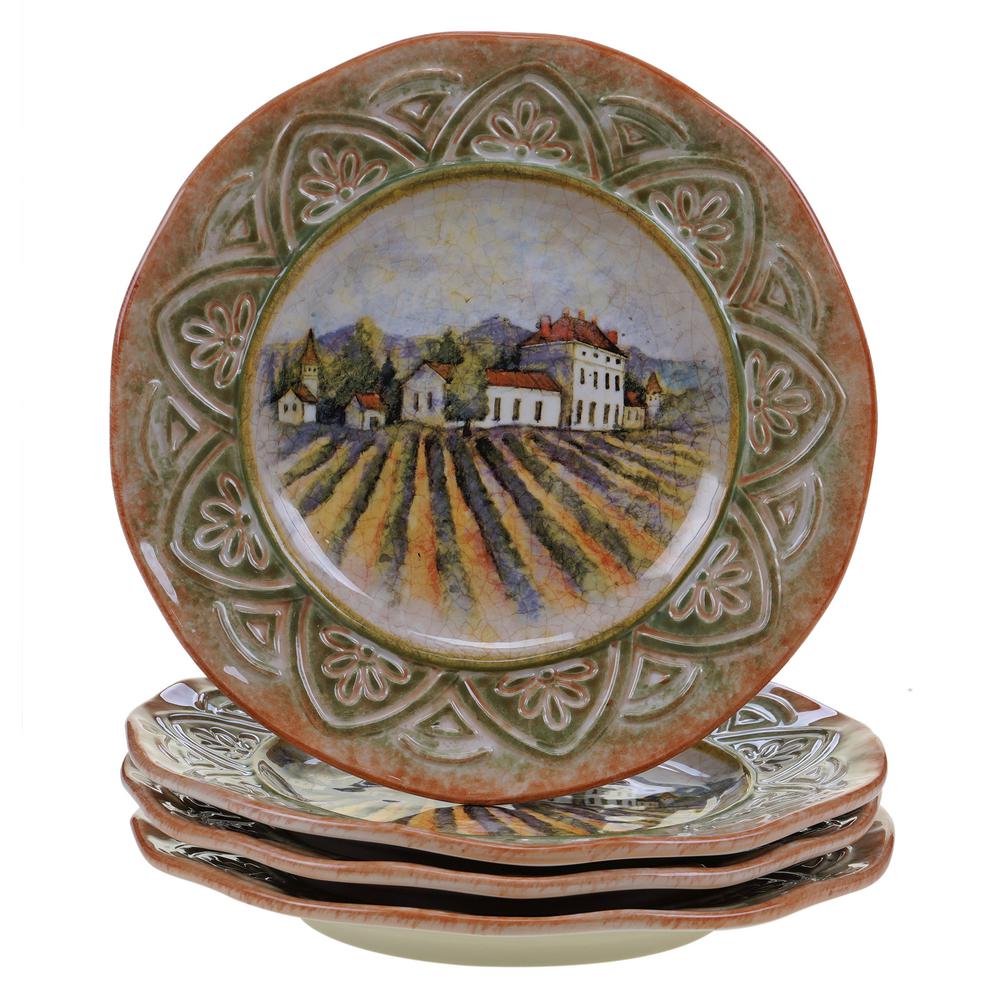 UPC 730384029334 product image for Certified International Sanctuary Wine Dinner Plate (Set of 4), Assorted Colors | upcitemdb.com