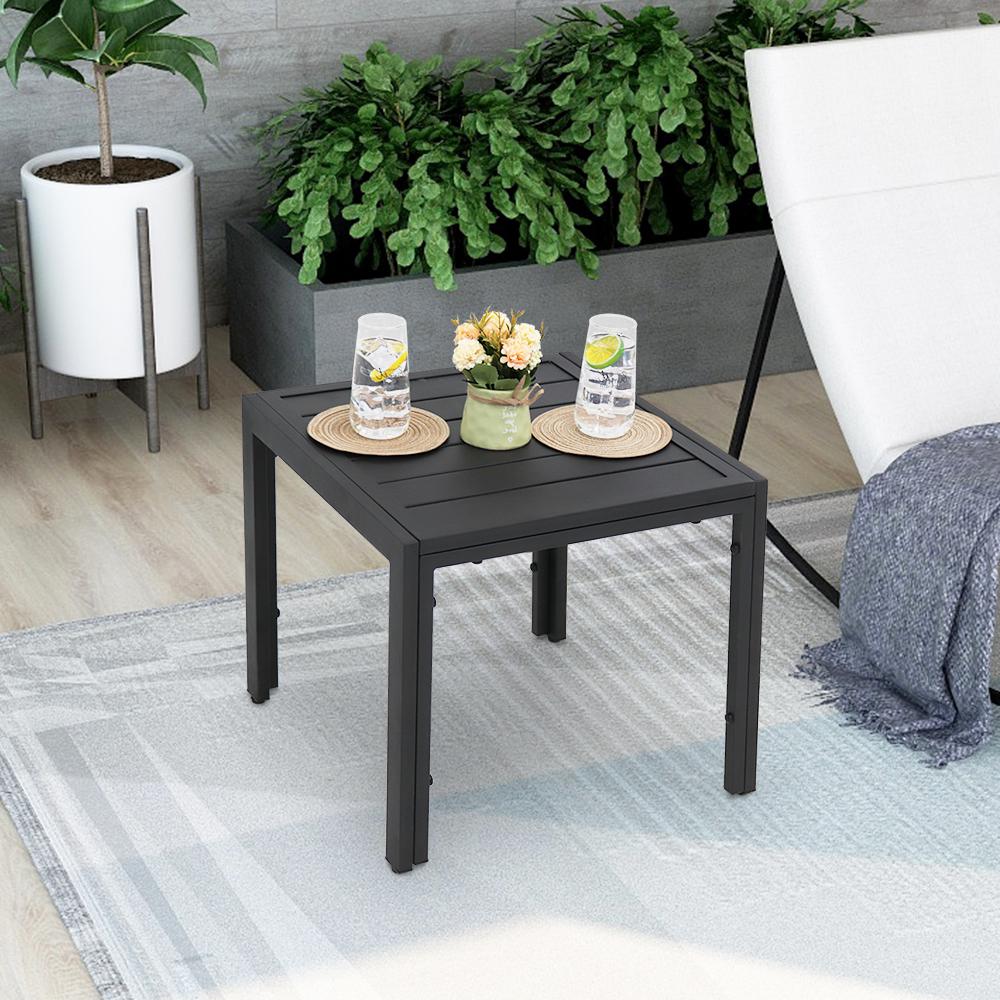 Black Outdoor Side Tables Patio Tables The Home Depot