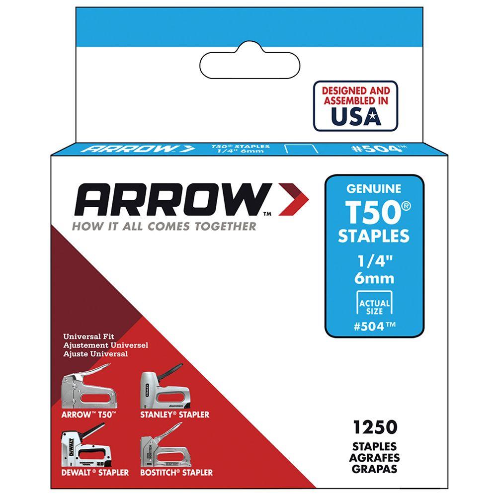 Arrow Fastener T50 1/4 in. Leg x 3/8 in. Crown Galvanized Steel Staples